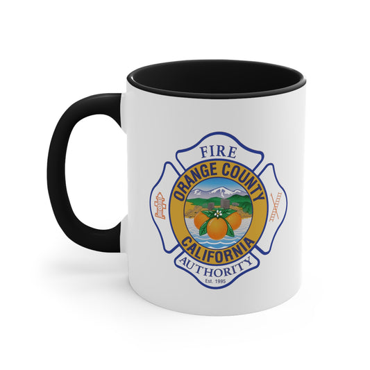 Orange County Fire Authority Coffee Mug - Double Sided Black Accent White Ceramic 11oz by TheGlassyLass.com