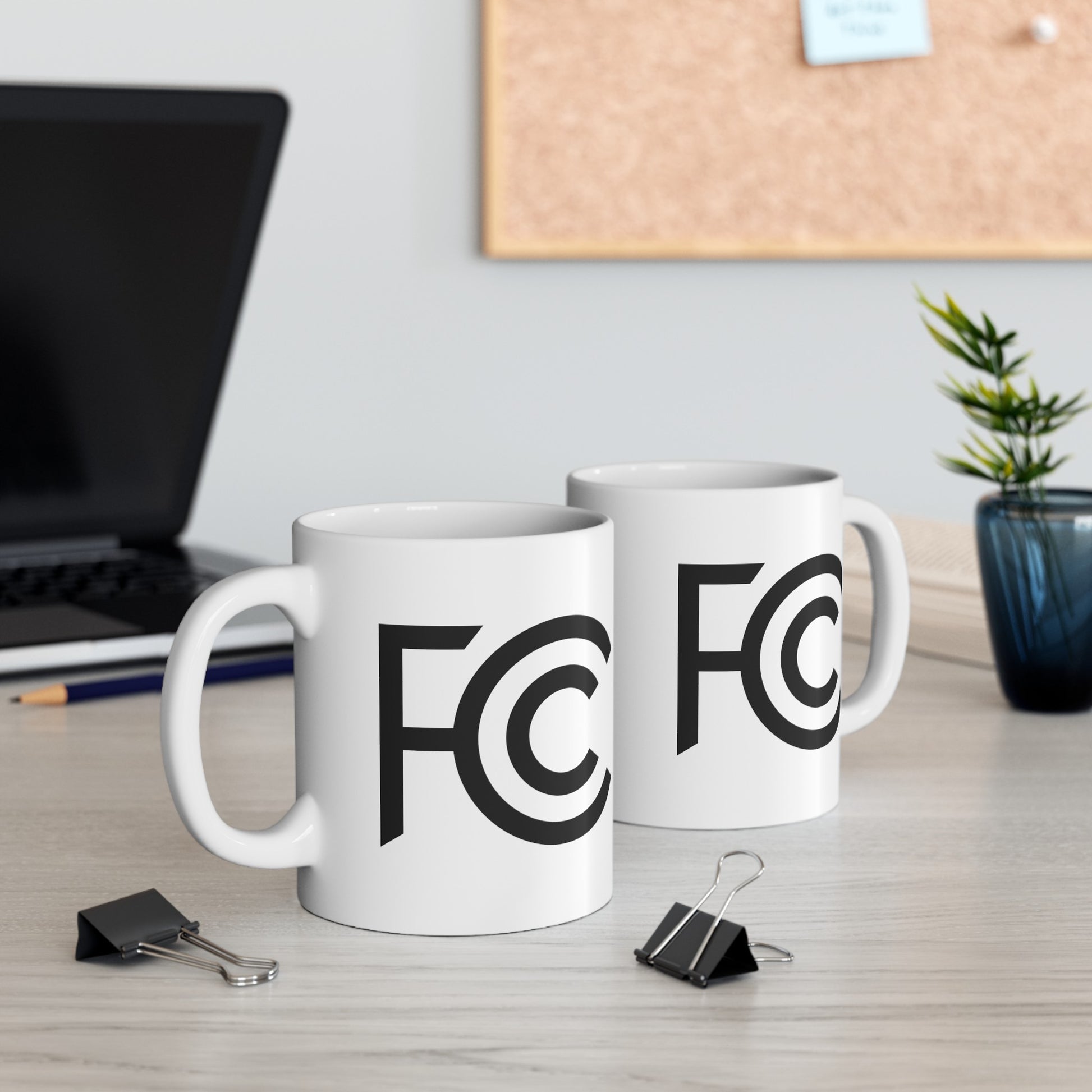 FCC Seal Coffee Mug - Double Sided White Ceramic 11oz by TheGlassyLass.com