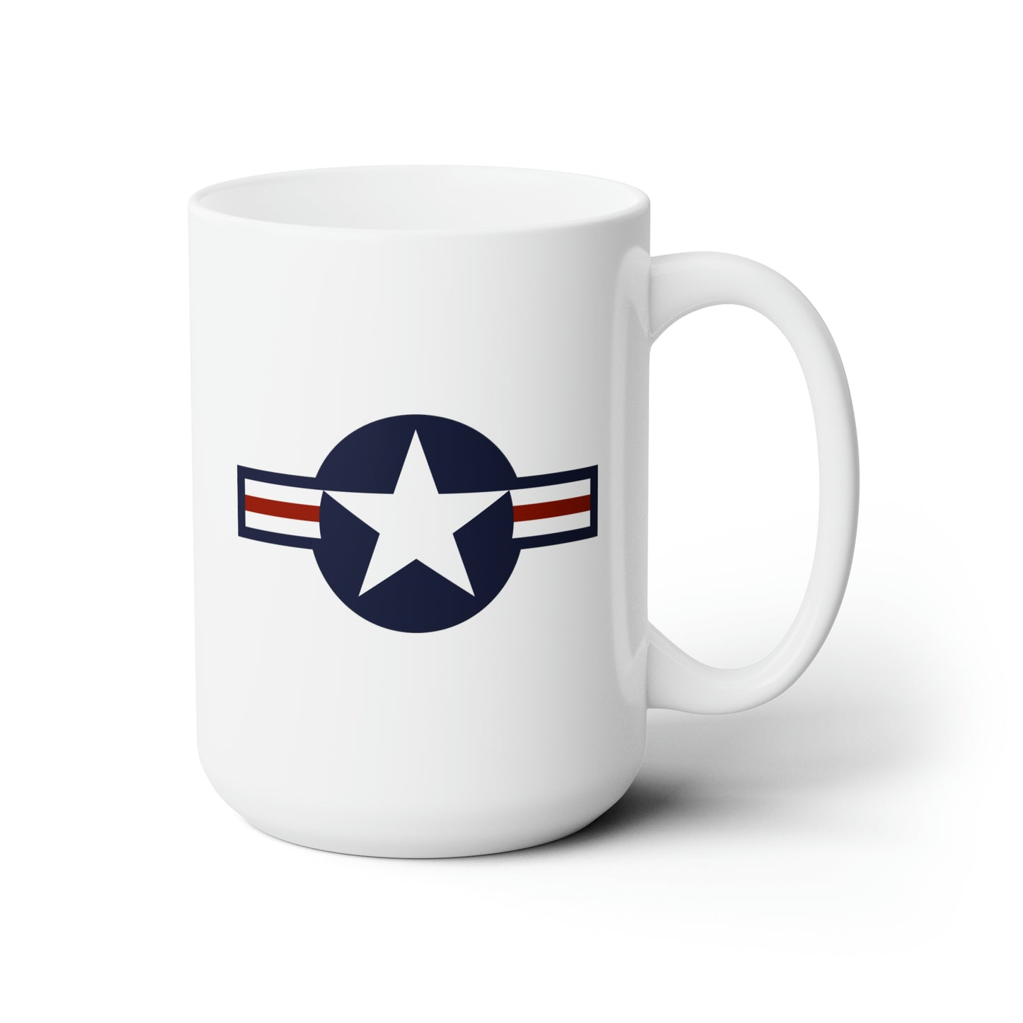 US Air Force Roundel Coffee Mug - Double Sided White Ceramic 15oz - by TheGlassyLass.com