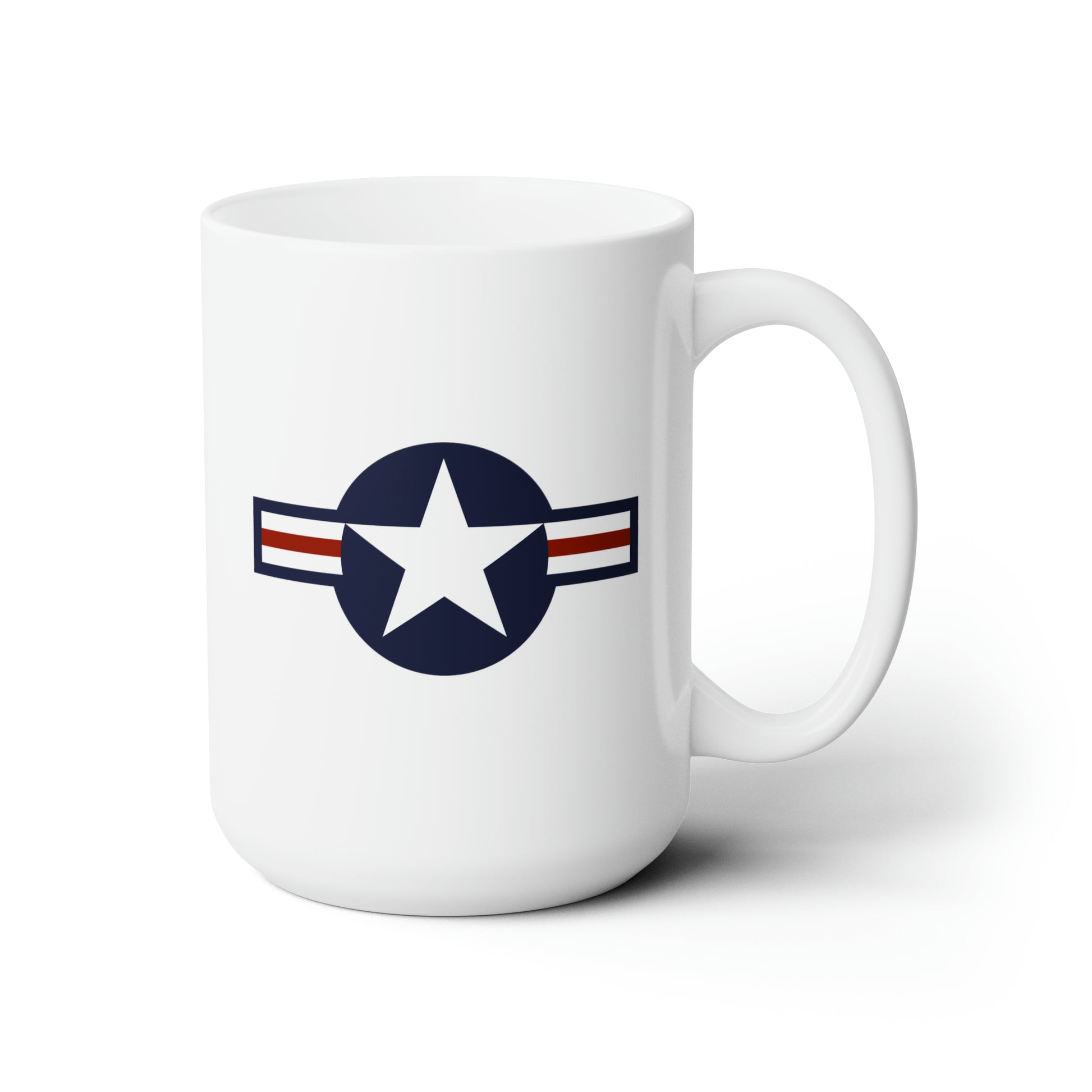 US Air Force Roundel Coffee Mug - Double Sided White Ceramic 15oz - by TheGlassyLass.com