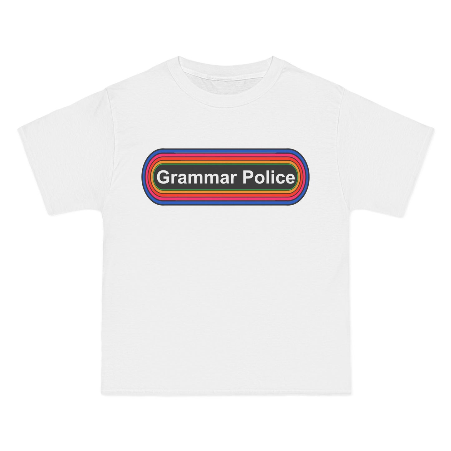 Grammar Police T-Shirt: (Hanes Beefy-T 100% Preshrunk Cotton Custom Printed by TheGlassyLass.com
