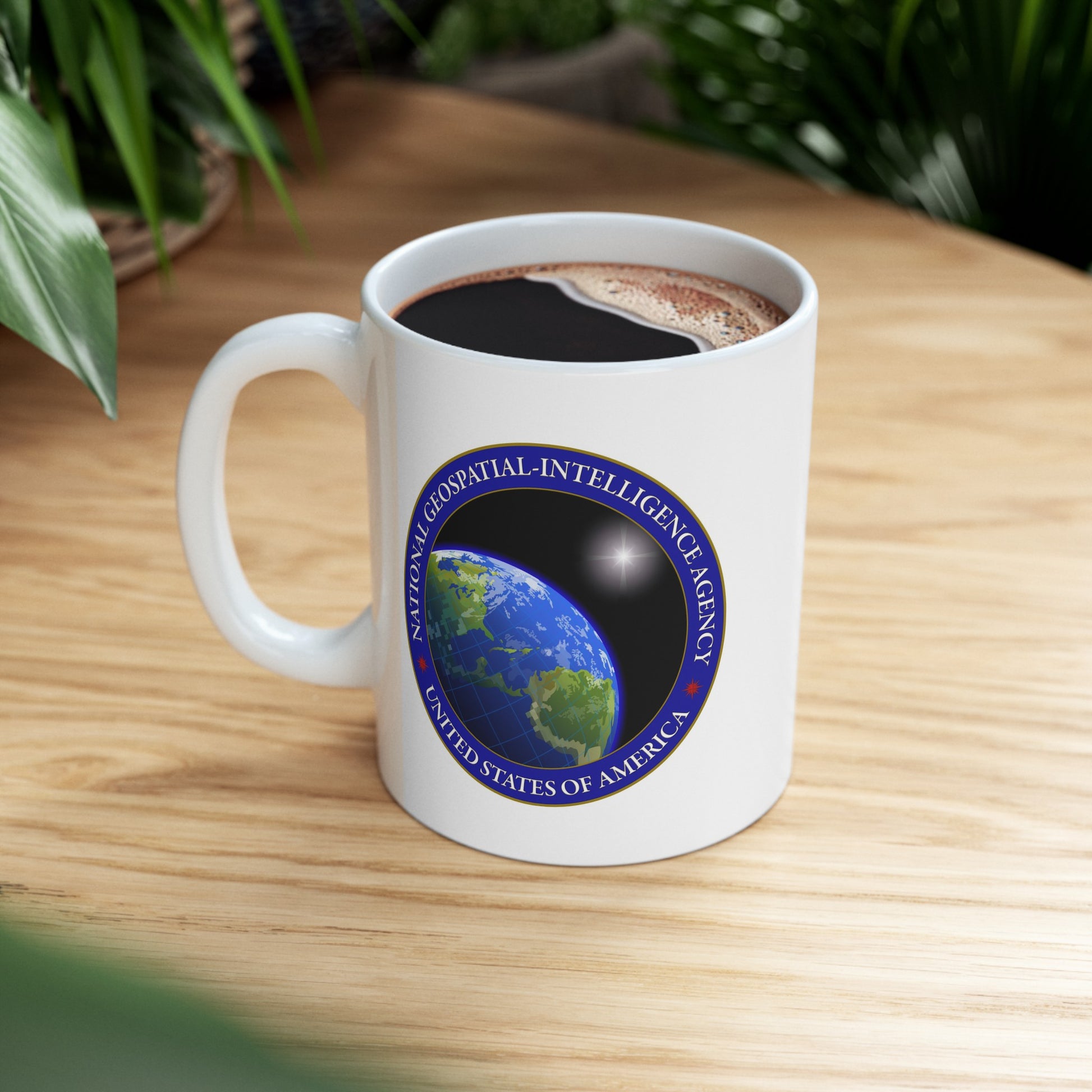 National Geospatial-Intelligence Agency Coffee Mug Double Sided White Ceramic 11oz by TheGlassyLass.com