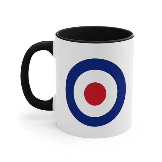 RAF Royal Air Force Roundel Coffee Mug - Double Sided Black Accent Ceramic 11oz - by TheGlassyLass.com