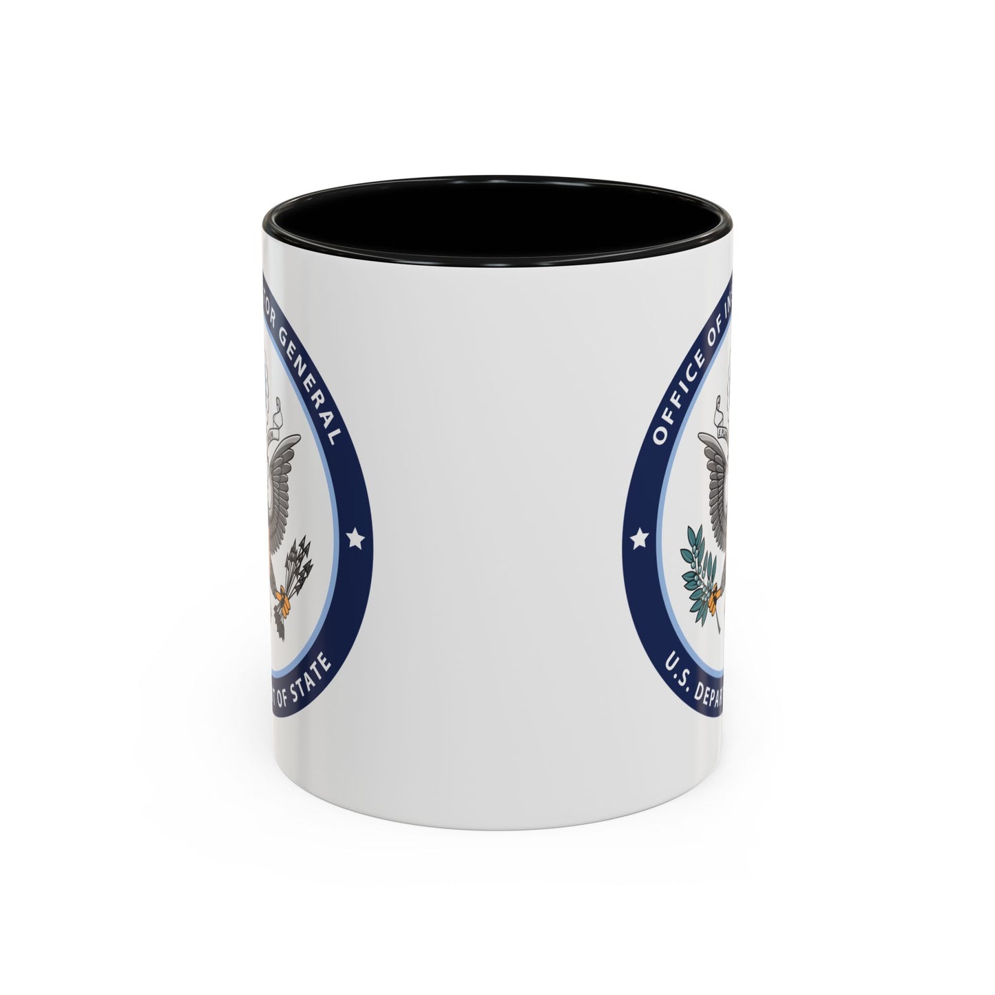 Office of Inspector General Seal Coffee Mug - Double Sided Print, Black Accent White Ceramic, 11oz by TheGlassyLass.com