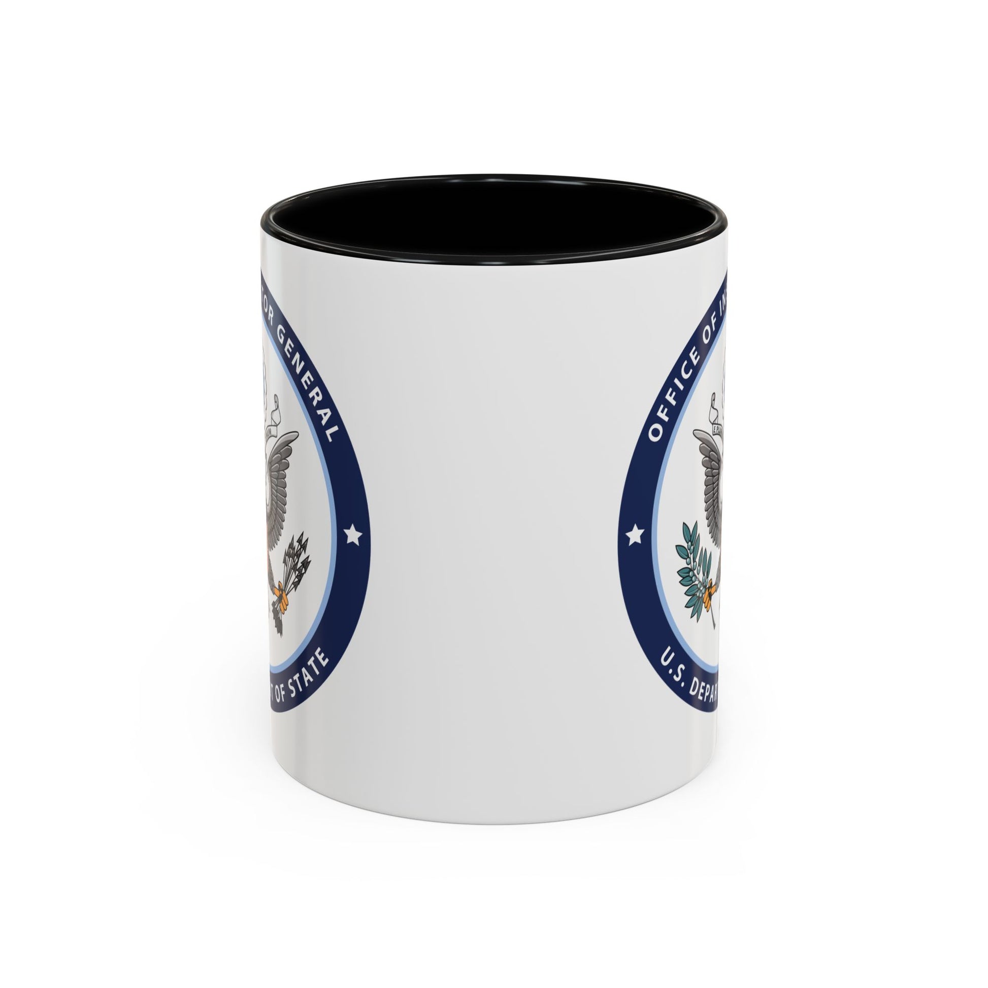 Office of Inspector General Seal Coffee Mug - Double Sided Print, Black Accent White Ceramic, 11oz by TheGlassyLass.com