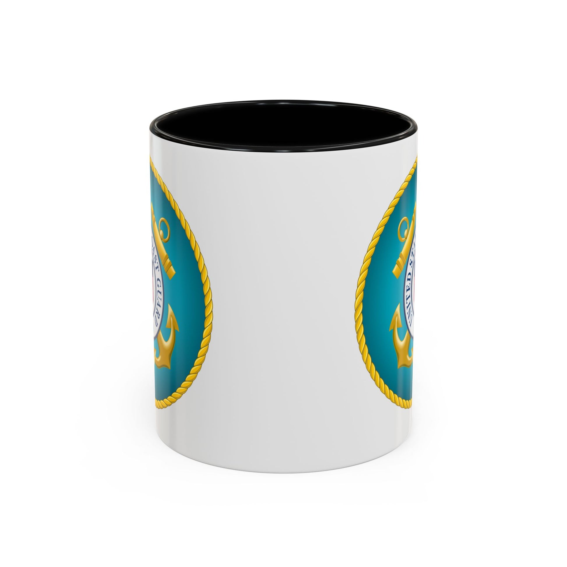 United States Coast Guard Seal Coffee Mug - Double Sided Print, Black Accent White Ceramic, 11oz by TheGlassyLass.com