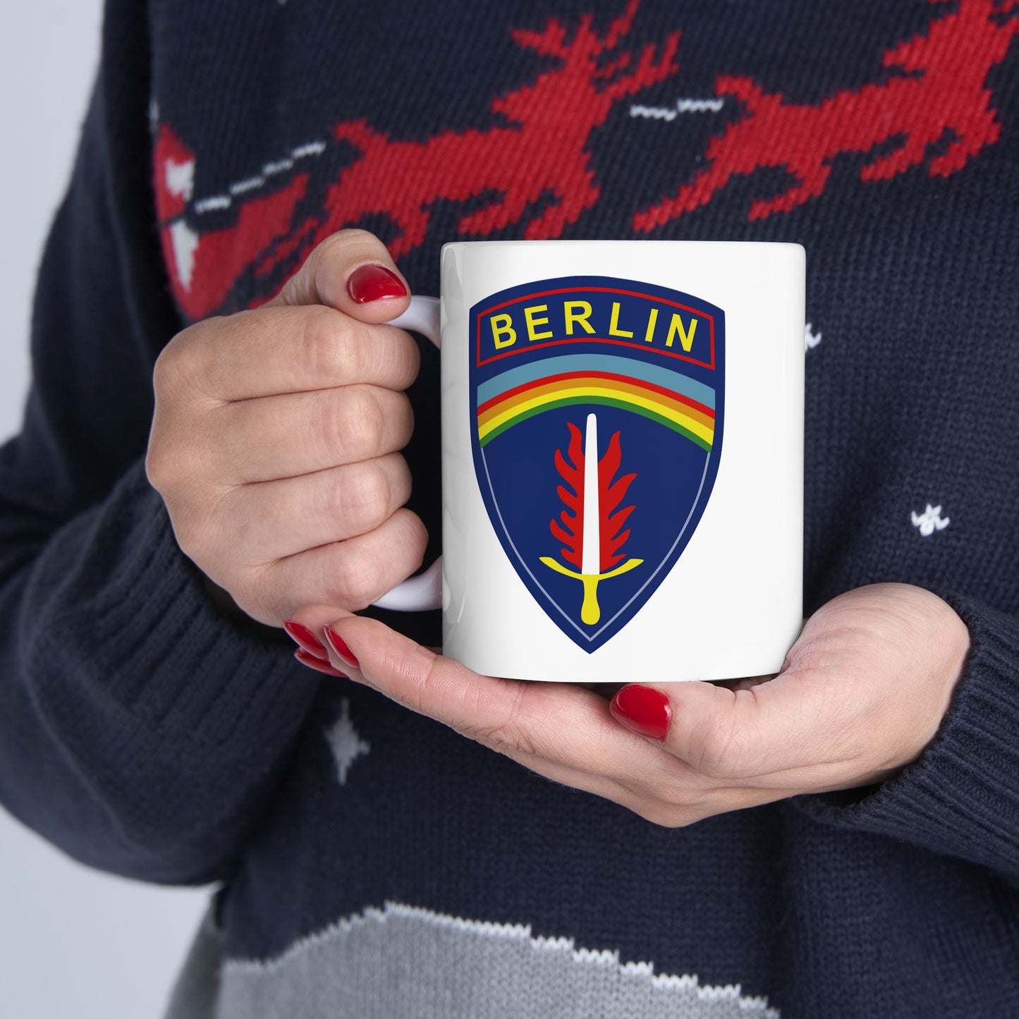 US Army Berlin Brigade Insignia - Double Sided White Ceramic Coffee Mug 11oz by TheGlassyLass.com
