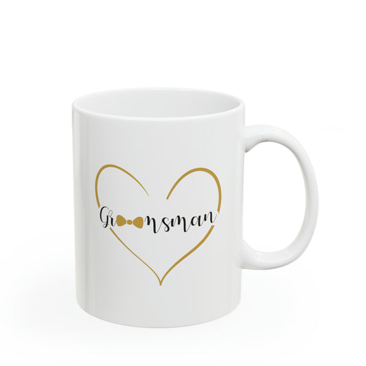 Groomsman Coffee Mug - Double Sided 11oz White Ceramic by TheGlassyLass.com