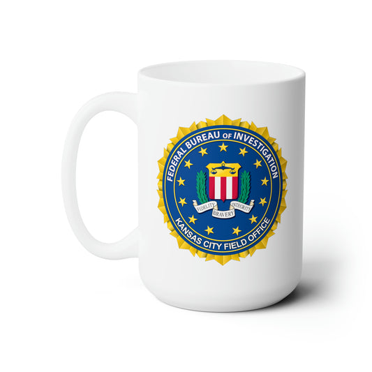 The FBI Kansas City Field Office Coffee Mug - Double Sided White Ceramic 15oz - by TheGlassyLass.com