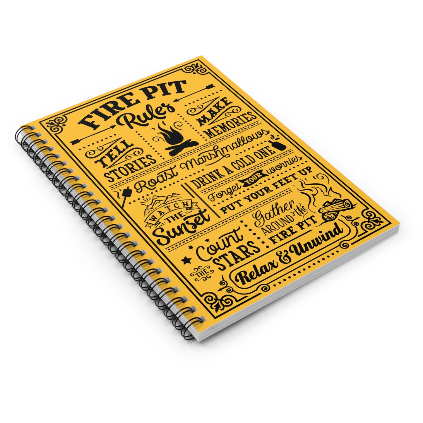 Fire Pit Rules: Spiral Notebook - Log Books - Journals - Diaries - and More Custom Printed by TheGlassyLass.com