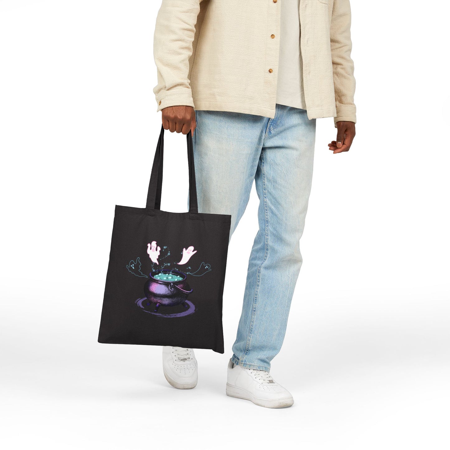 Ghostly Brew Haunted Halloween Tote Bag - Heavyweight 100% Cotton Canvas by TheGlassyLass.com