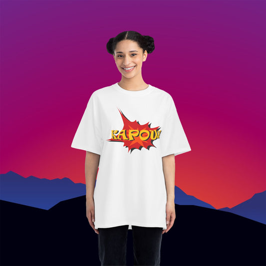 Superhero KAPOW T-Shirt: (Hanes Beefy-T 100% Preshrunk Cotton) Custom Printed by TheGlassyLass.com