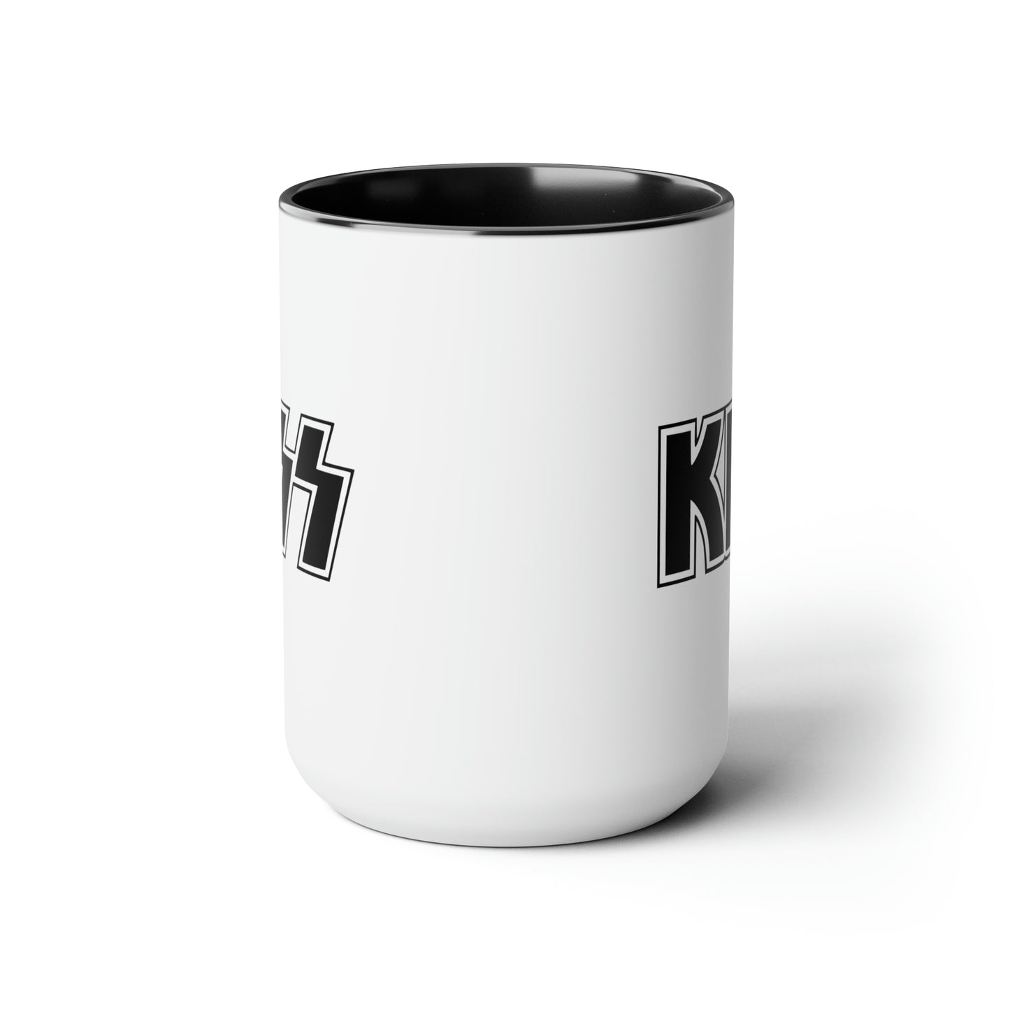 KISS Army Coffee Mug - Double Sided Black Accent White Ceramic 15oz by TheGlassyLass