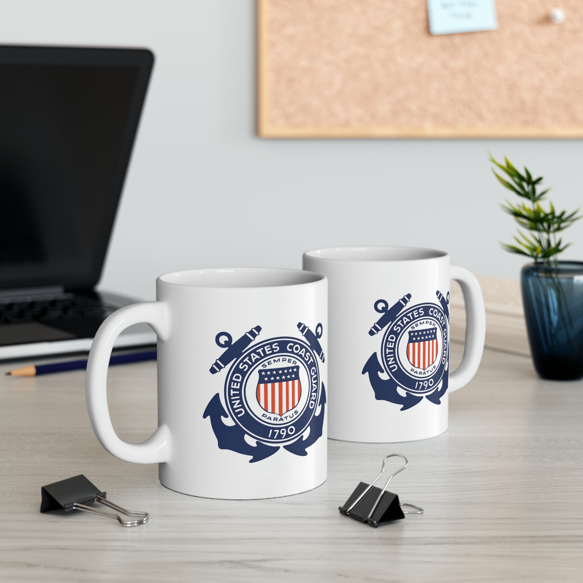 US Coast Guard Seal Coffee Mug - Double Sided White Ceramic 11oz by TheGlassyLass.com
