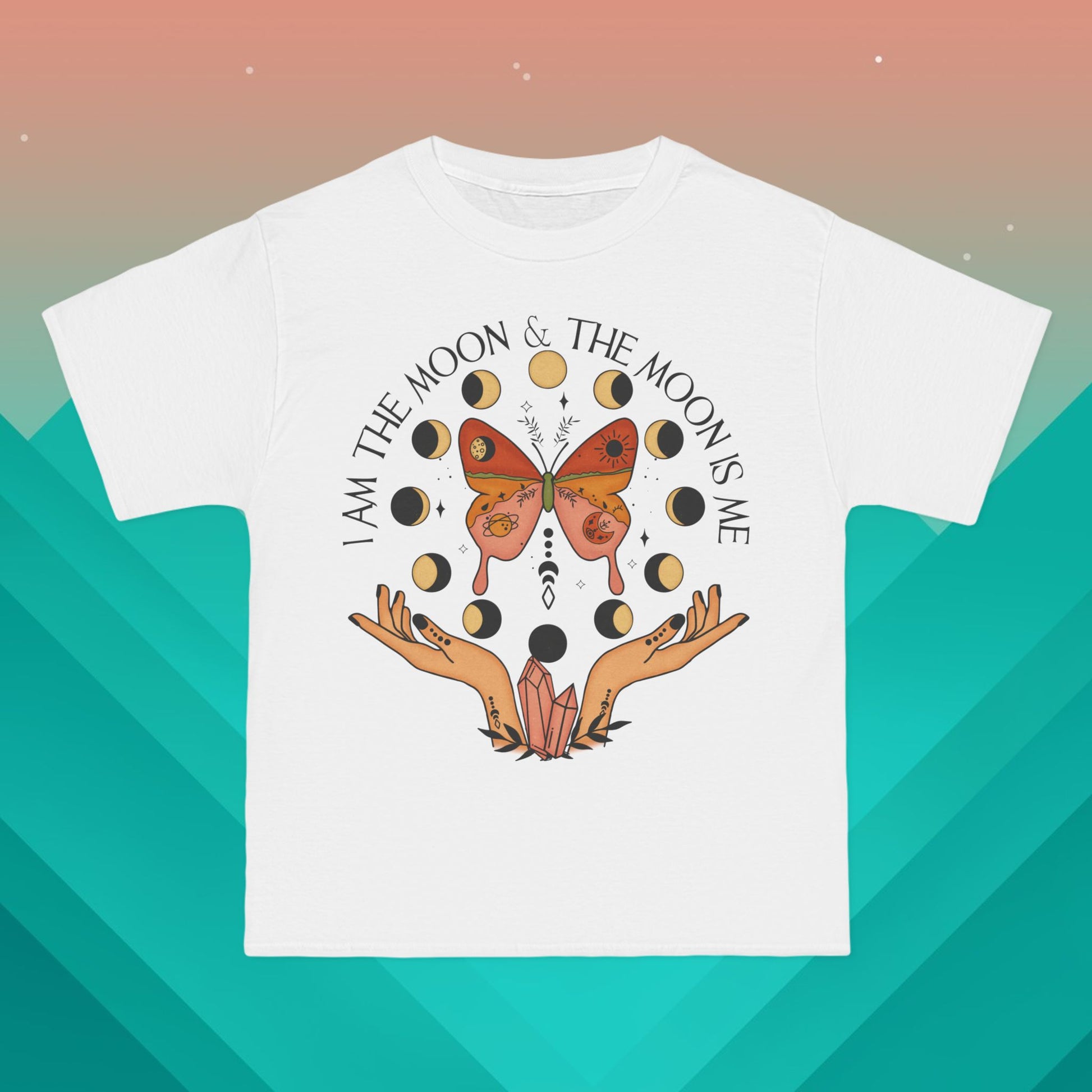 I am The Moon T-Shirt: (Hanes Beefy-T 100% Preshrunk Cotton Custom Printed by TheGlassyLass.com