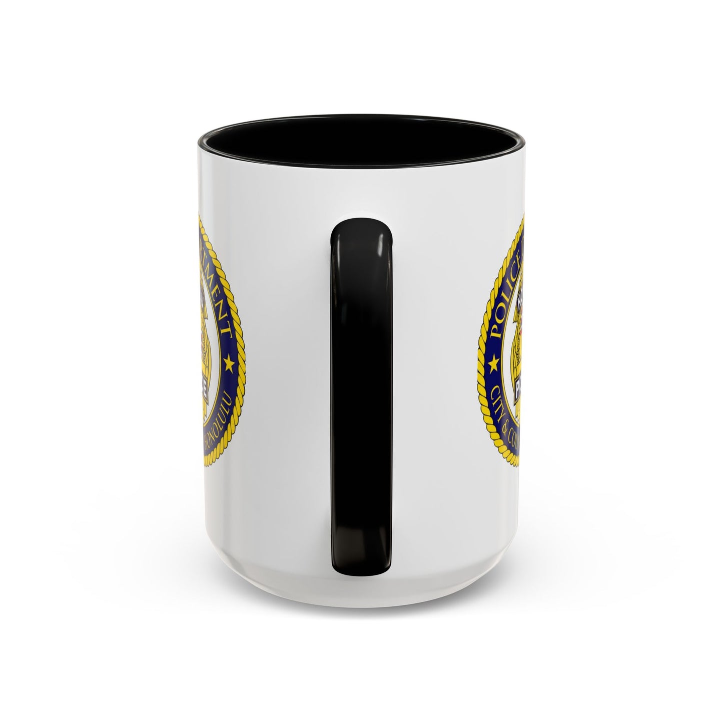 Honolulu Police Department Coffee Mug - Double Sided Print, Black Accent White Ceramic, 15oz by TheGlassyLass.com