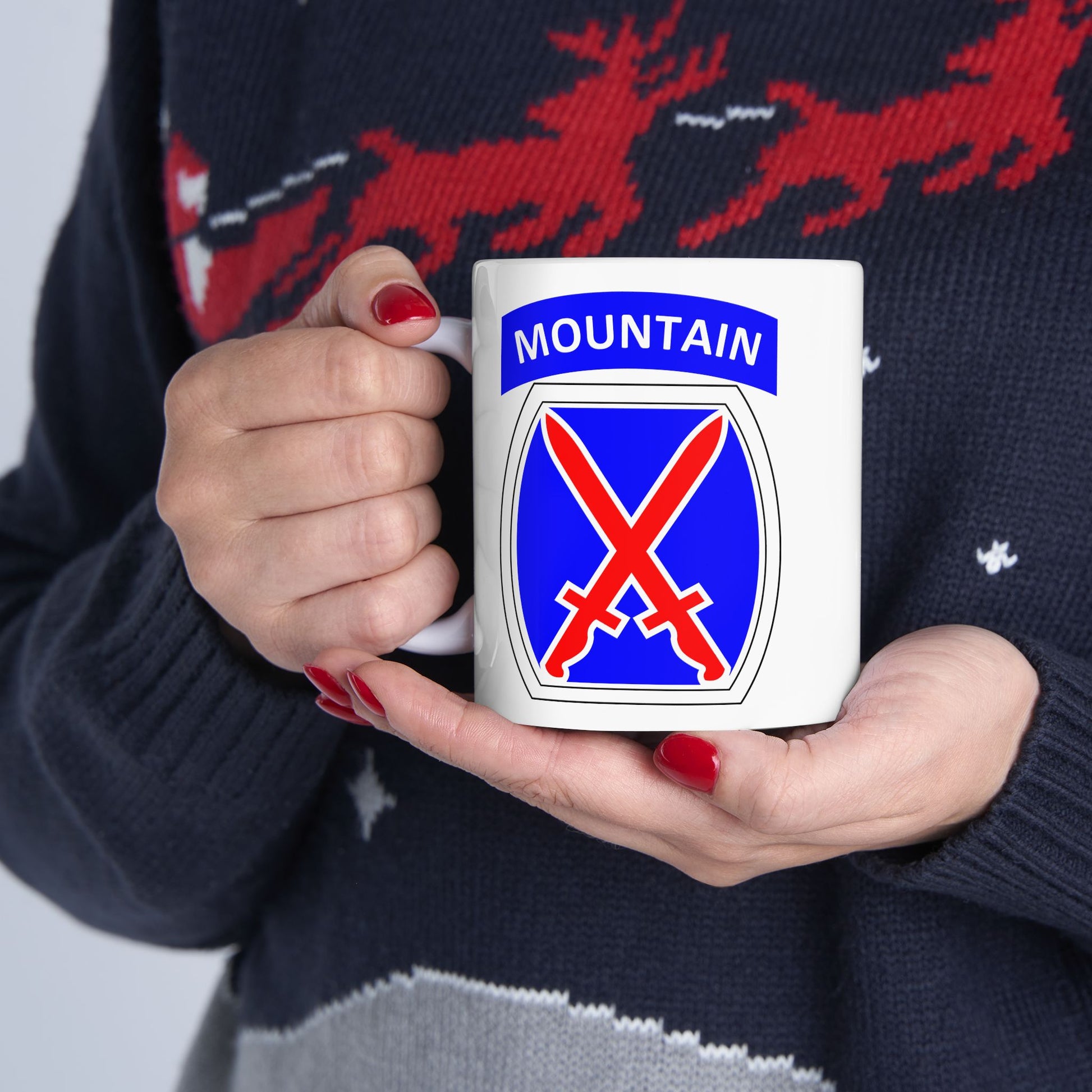 10th Mountain Division Coffee Mug - Double Sided White Ceramic 11oz by TheGlassyLass.com