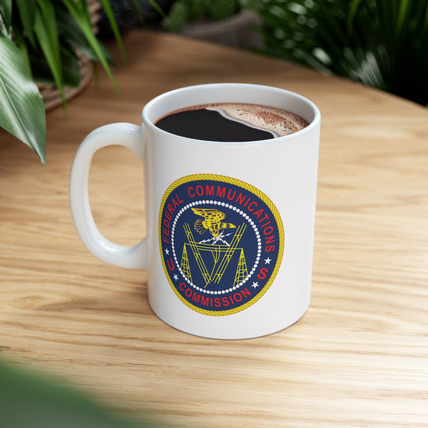 FCC Logo Coffee Mug - Double Sided White Ceramic 11oz by TheGlassyLass.com