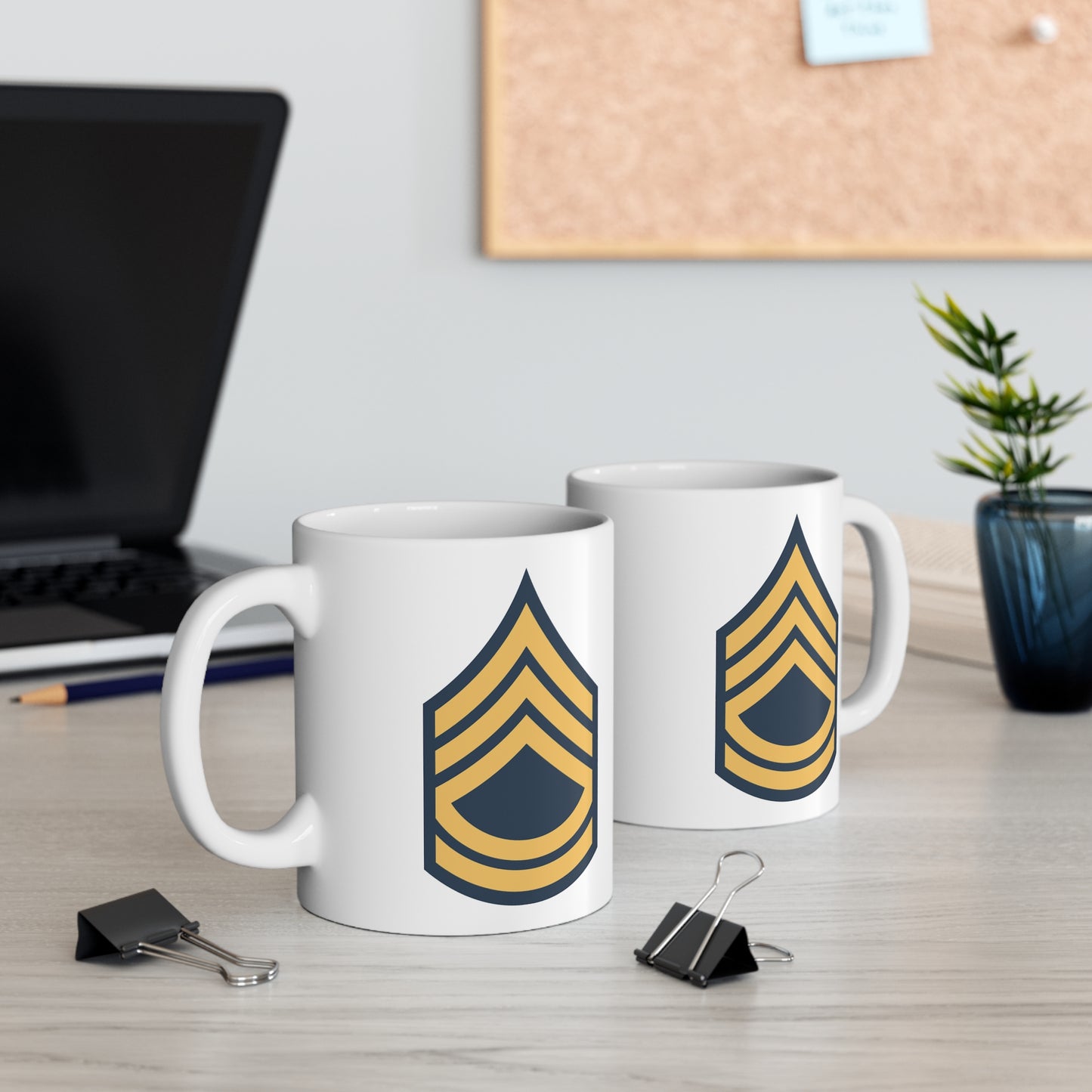 US Army Sergeant 1st Class Coffee Mug - Double Sided Print White Ceramic Mug 11oz by TheGlassyLass.com