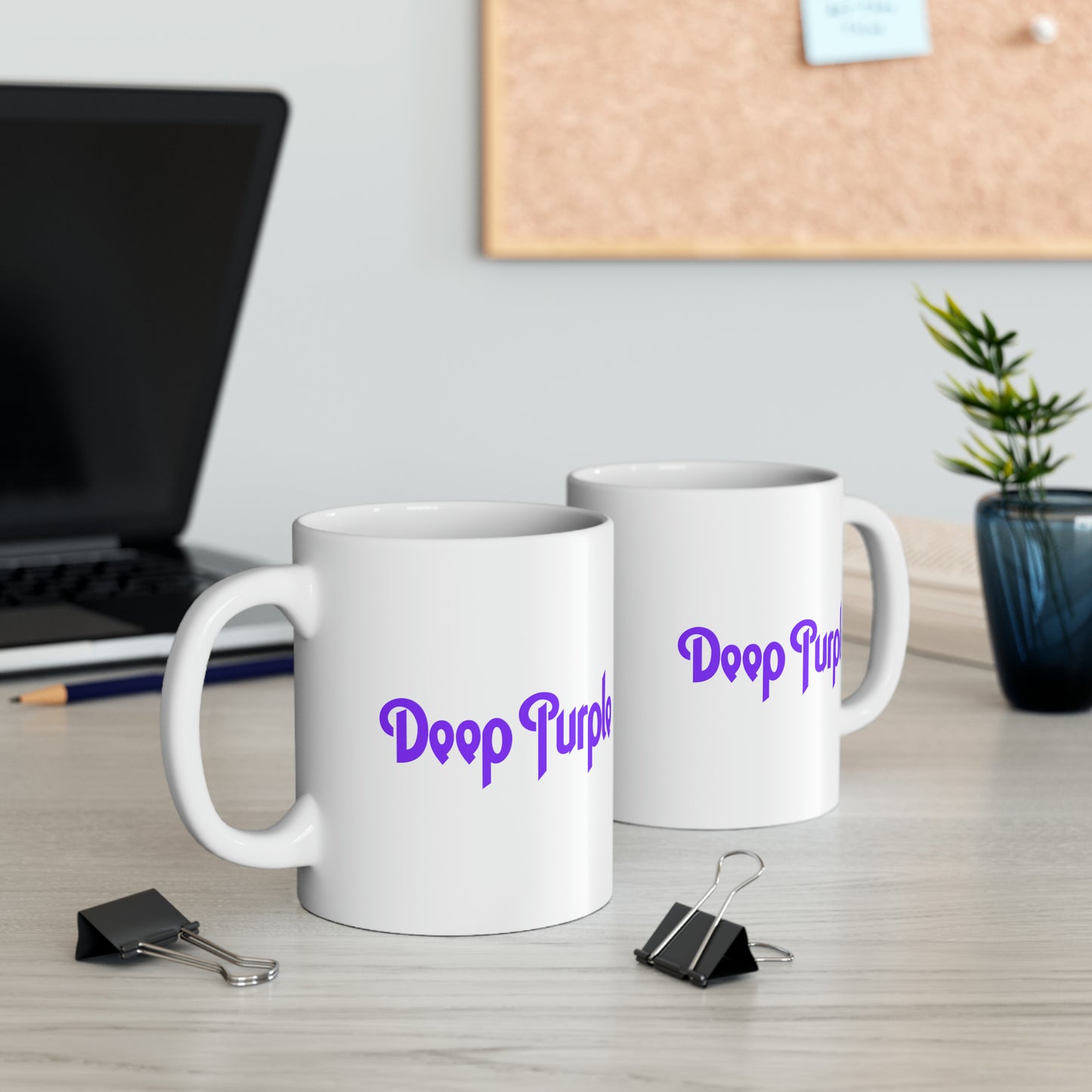 Deep Purple Coffee Mug - Double Sided White Ceramic 11oz by TheGlassyLass.com
