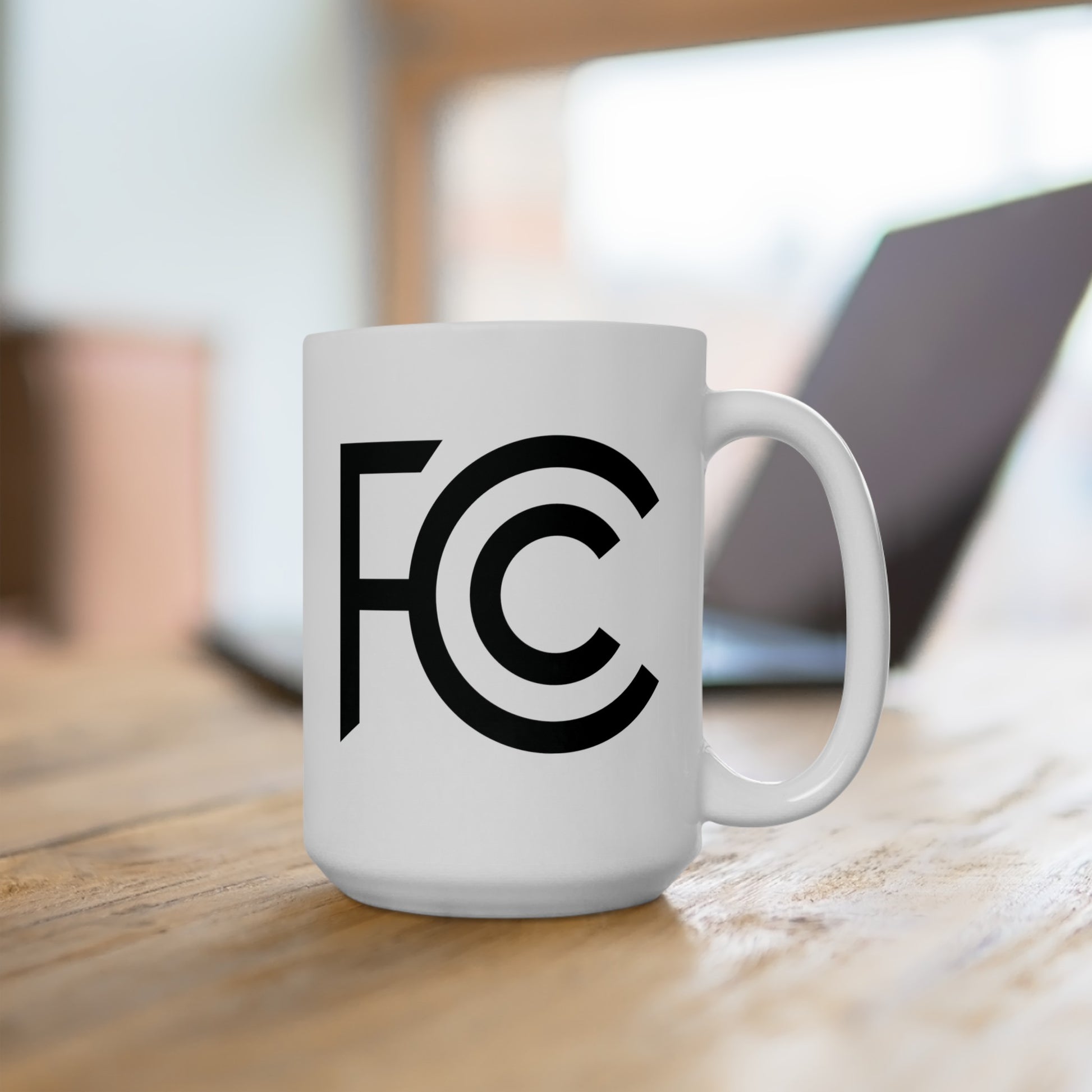 FCC Seal Coffee Mug - Double Sided White Ceramic 15oz by TheGlassyLass.com