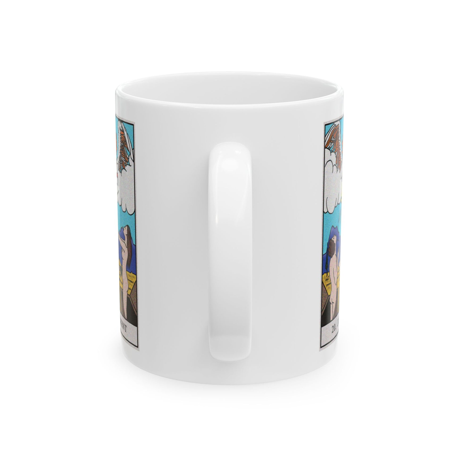 The Judgement Tarot Card Coffee Mug - Double Sided Print, White Ceramic, 11oz by TheGlassyLass.com