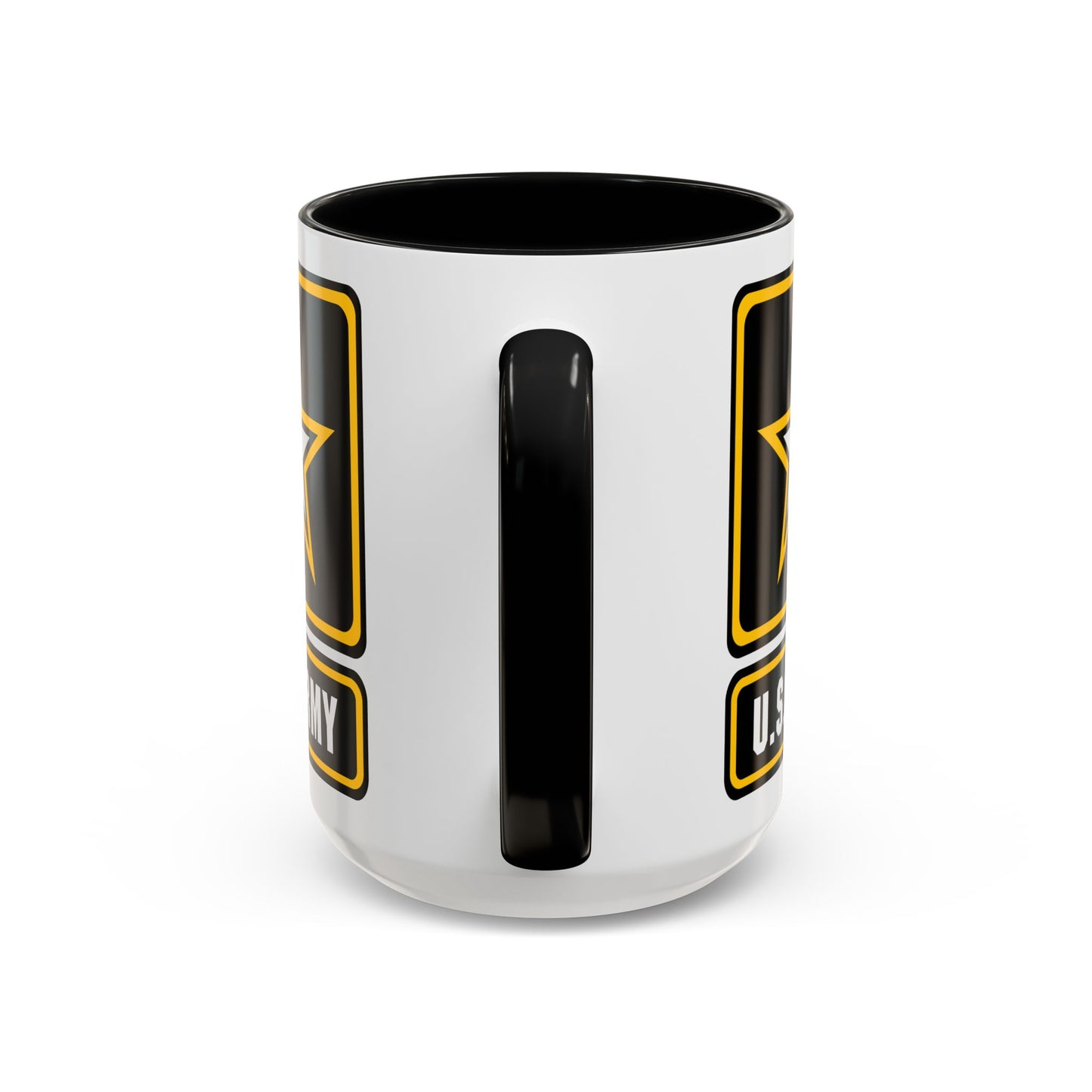 US Army Seal Coffee Mug - Double Sided Print, Black Accent White Ceramic, 15oz by TheGlassyLass.com