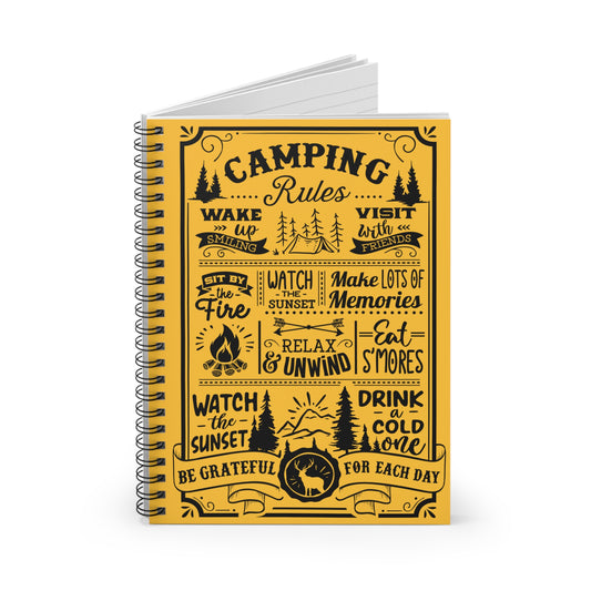 Camping Rules: Spiral Notebook - Log Books - Journals - Diaries - and More Custom Printed by TheGlassyLass.com