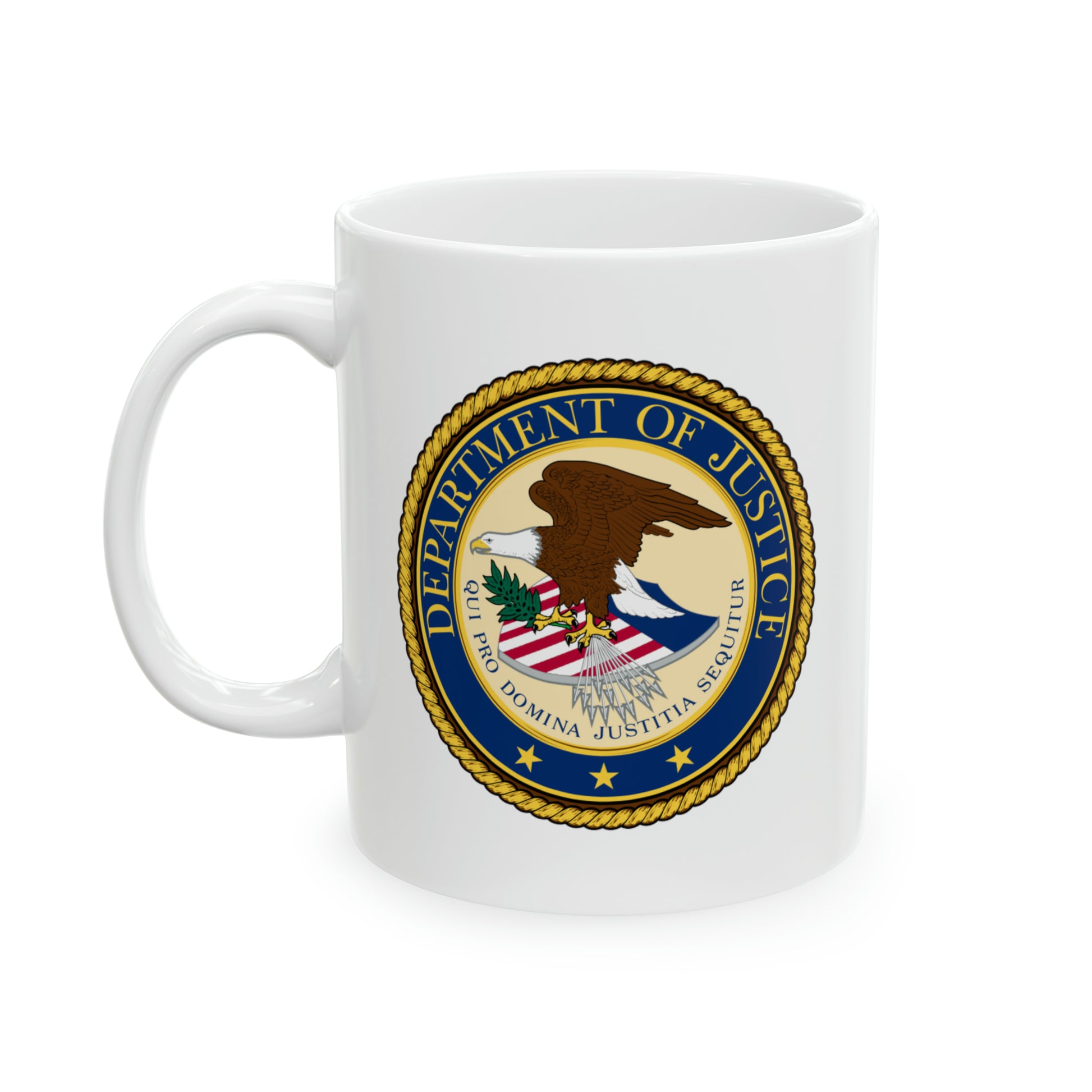 Department of Justice Coffee Mug - Double Sided White Ceramic 11oz by TheGlassyLass.com