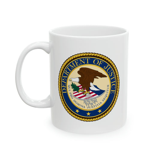 Department of Justice Coffee Mug - Double Sided White Ceramic 11oz by TheGlassyLass.com
