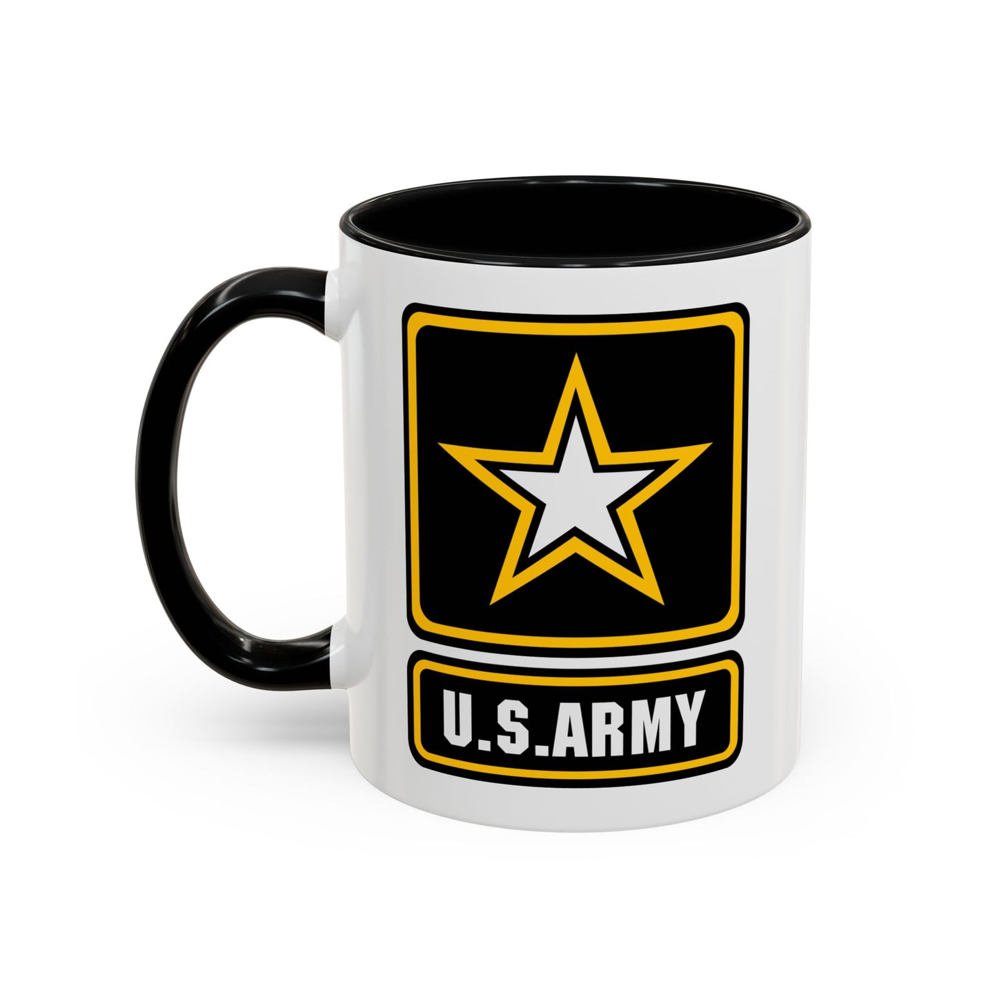 US Army Seal Coffee Mug - Double Sided Print, Black Accent White Ceramic, 11oz by TheGlassyLass.com