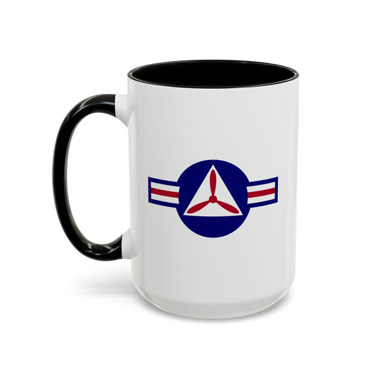 Civil Air Patrol Roundel Coffee Mug - Double Sided Print, Black Accent White Ceramic, 15oz by TheGlassyLass.com
