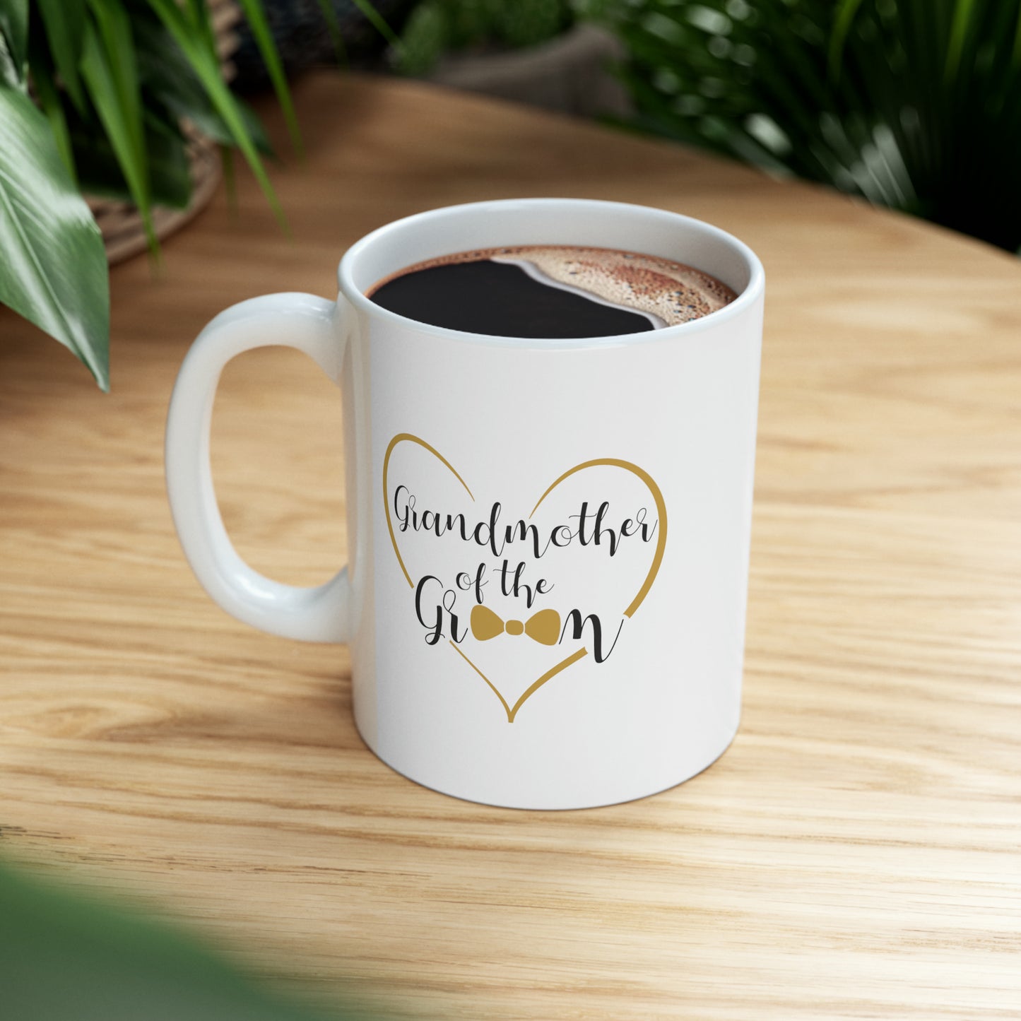 Grandmother of the Groom Coffee Mug - Double Sided 11oz White Ceramic by TheGlassyLass.com