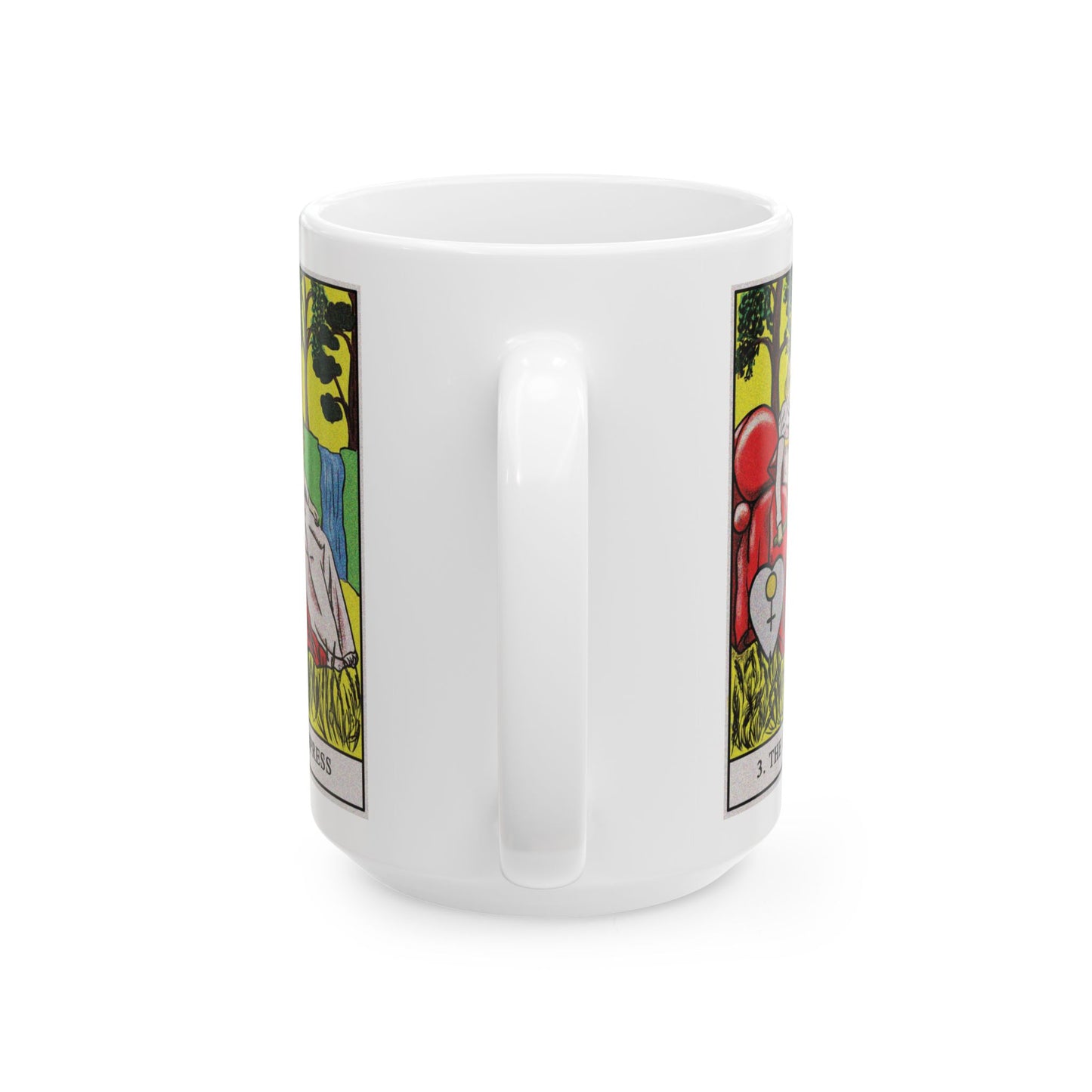 The Empress Tarot Card Coffee Mug - Double Sided White Ceramic 15oz by TheGlassyLass