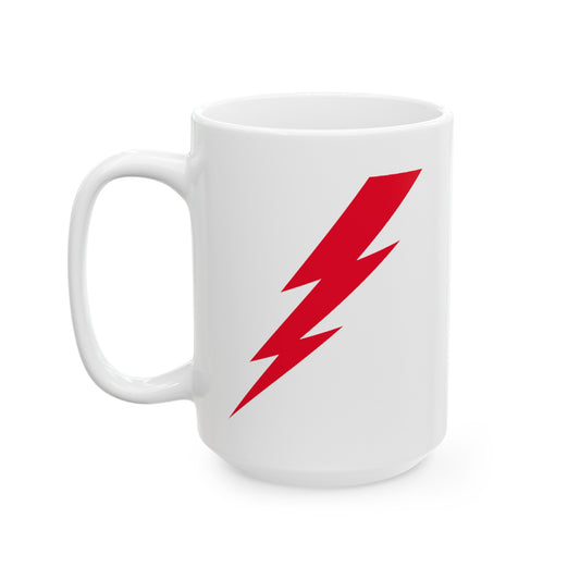 Lightning Bolt Coffee Mug - Double Sided White Ceramic 15oz by TheGlassyLass.com