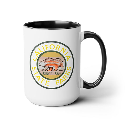 California State Parks Coffee Mug - Double Sided Black Accent White Ceramic 15oz by TheGlassyLass.com