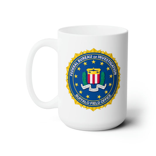 The FBI Buffalo Field Office Coffee Mug - Double Sided White Ceramic 15oz - by TheGlassyLass.com
