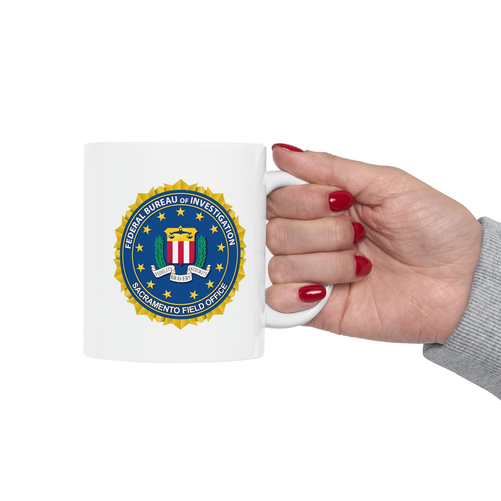 The FBI Sacramento Field Office Coffee Mug Custom Printed by TheGlassyLass.com