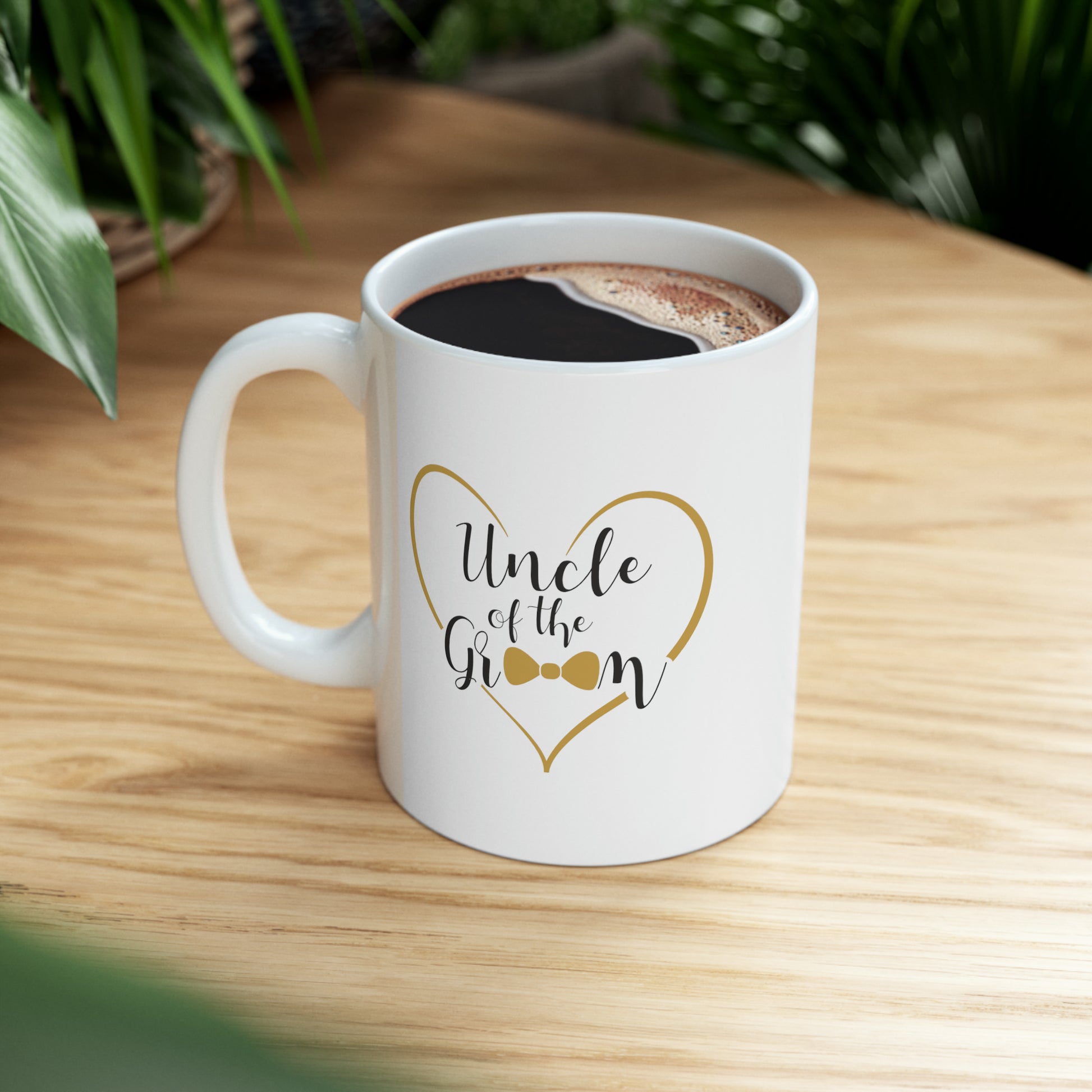 Uncle of the Groom Coffee Mug - Double Sided 11oz White Ceramic by TheGlassyLass.com