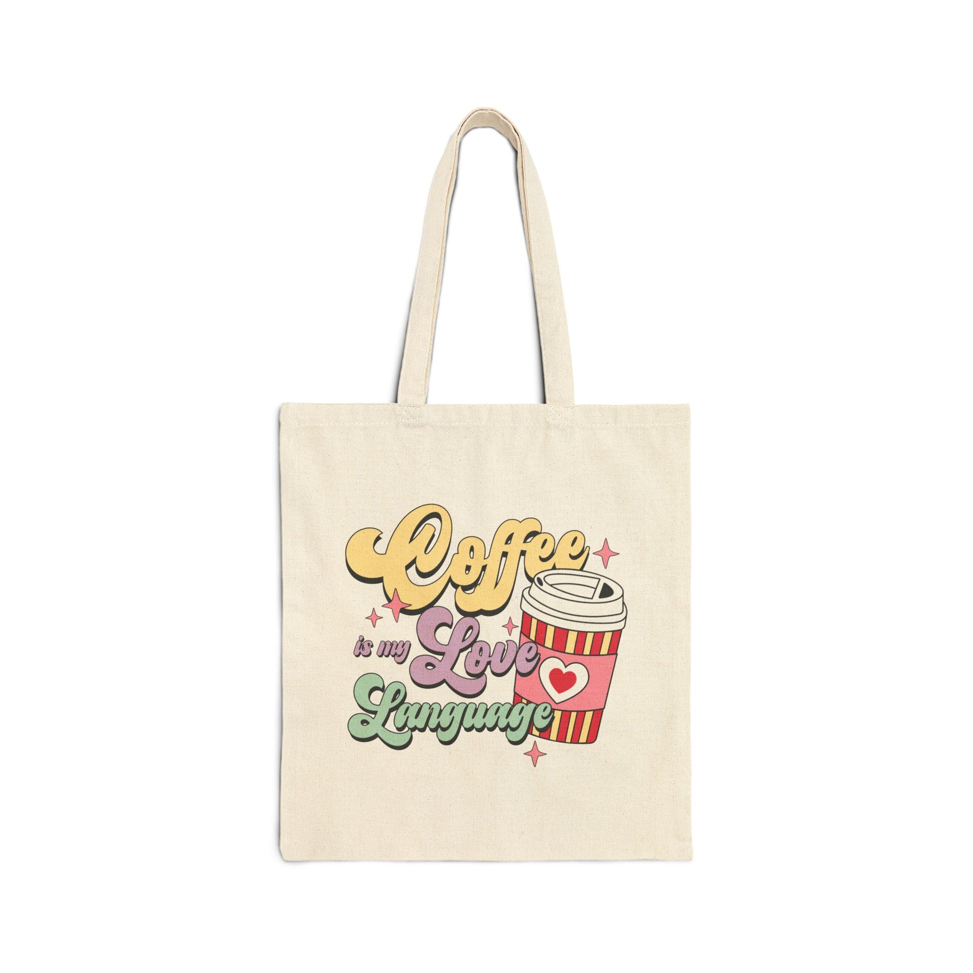 Coffee Is My Love Language Logo Tote Bag - Heavyweight 100% Cotton Canvas by TheGlassyLass.com