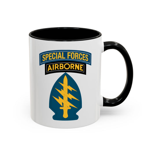 Special Forces Airborne Coffee Mug - Double Sided Print, Black Accent White Ceramic, 11oz by TheGlassyLass.com