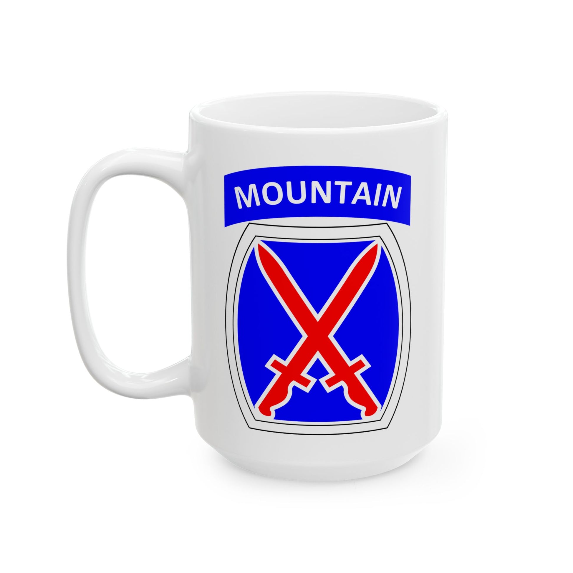 10th Mountain Division Coffee Mug - Double Sided White Ceramic 15oz by TheGlassyLass.com