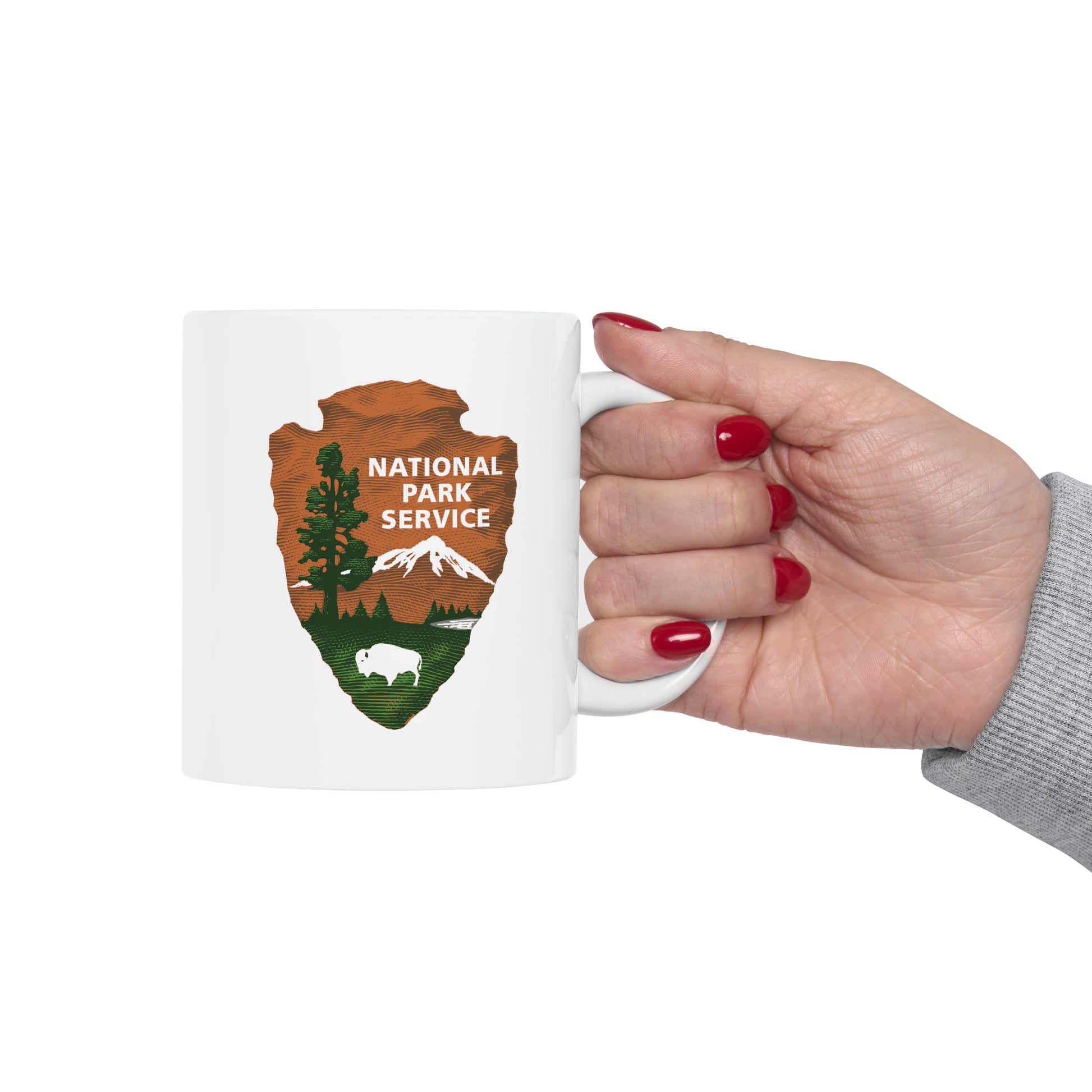 National Park Service Coffee Mug - Double Sided White Ceramic 11oz by TheGlassyLass.com