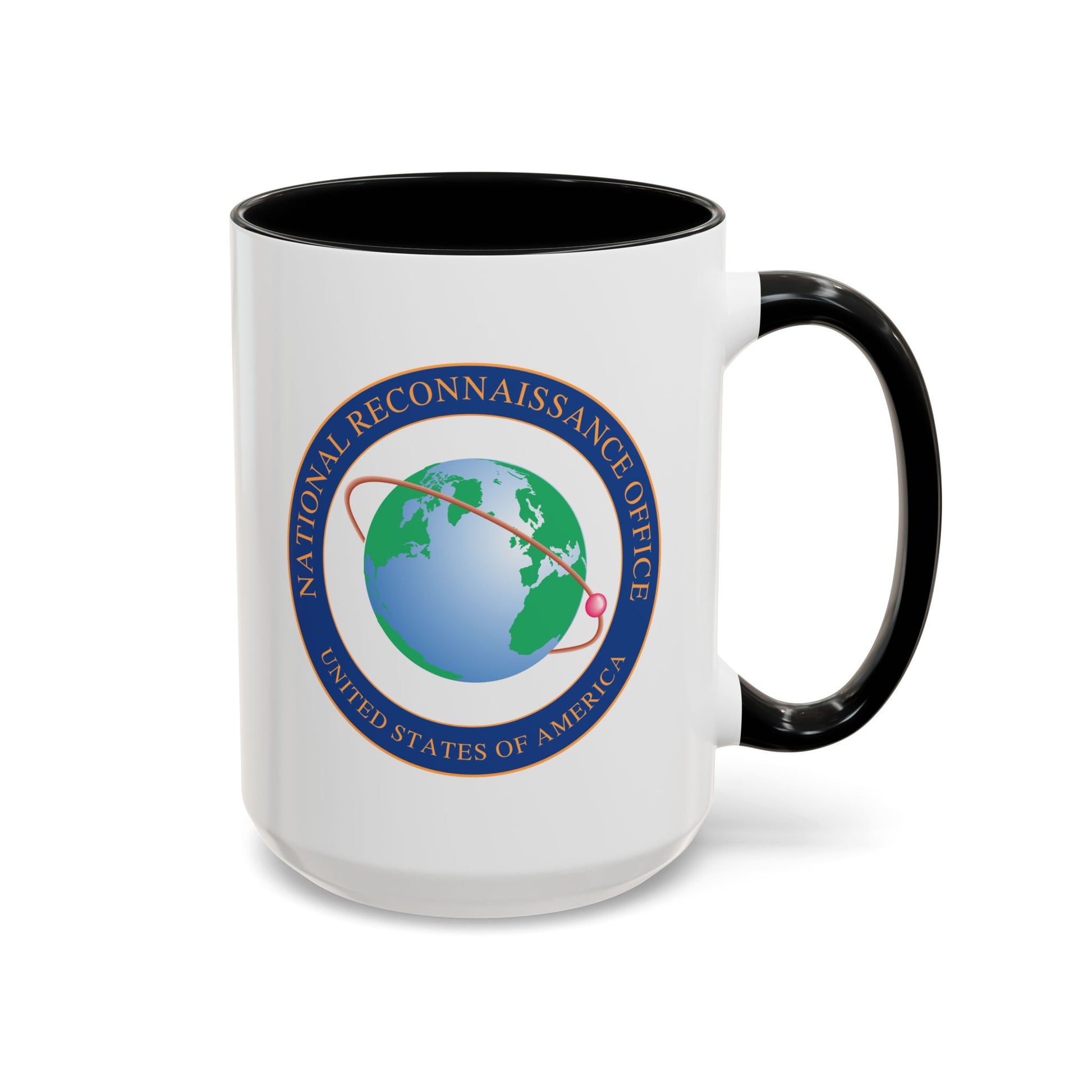 National Reconnaissance Office Coffee Mug - Double Sided Black Accent White Ceramic 15oz by TheGlassyLass.com