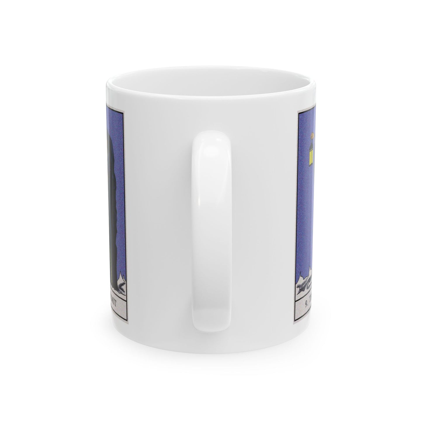 The Hermit Tarot Card Coffee Mug - Double Sided Print, White Ceramic, 11oz by TheGlassyLass.com
