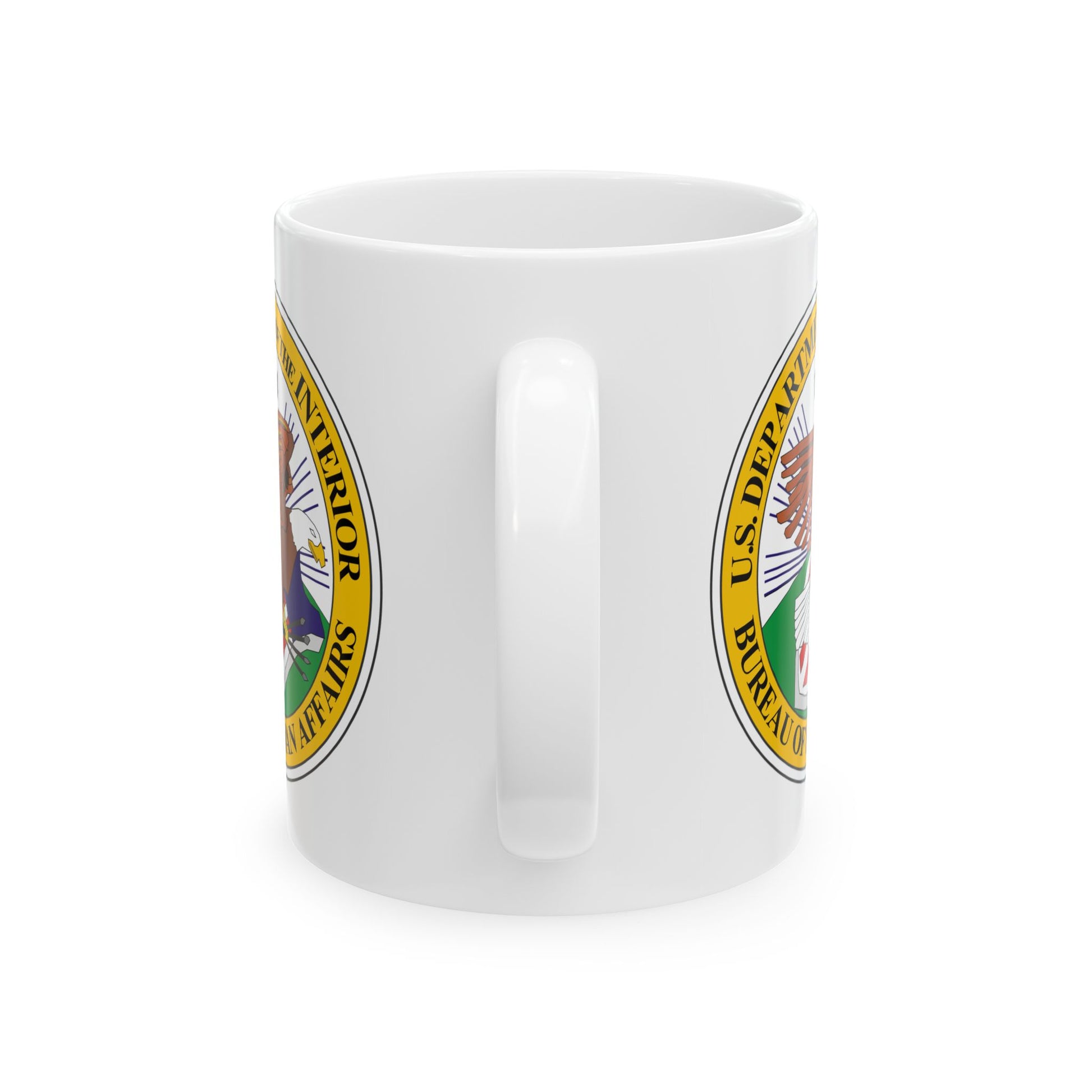 Bureau of Indian Affairs Seal Coffee Mug - Double Sided Print, White Ceramic, 11oz by TheGlassyLass.com