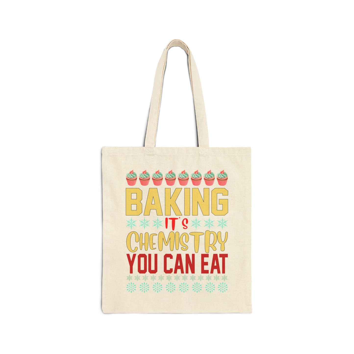 Baking is Chemistry You Can Eat Logo Tote Bag - Heavyweight 100% Cotton Canvas by TheGlassyLass.com