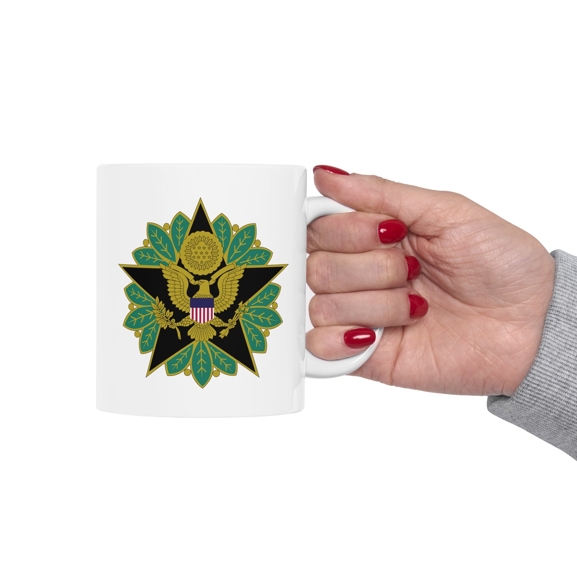 US Army General Staff - Double Sided White Ceramic Coffee Mug 11oz by TheGlassyLass.com