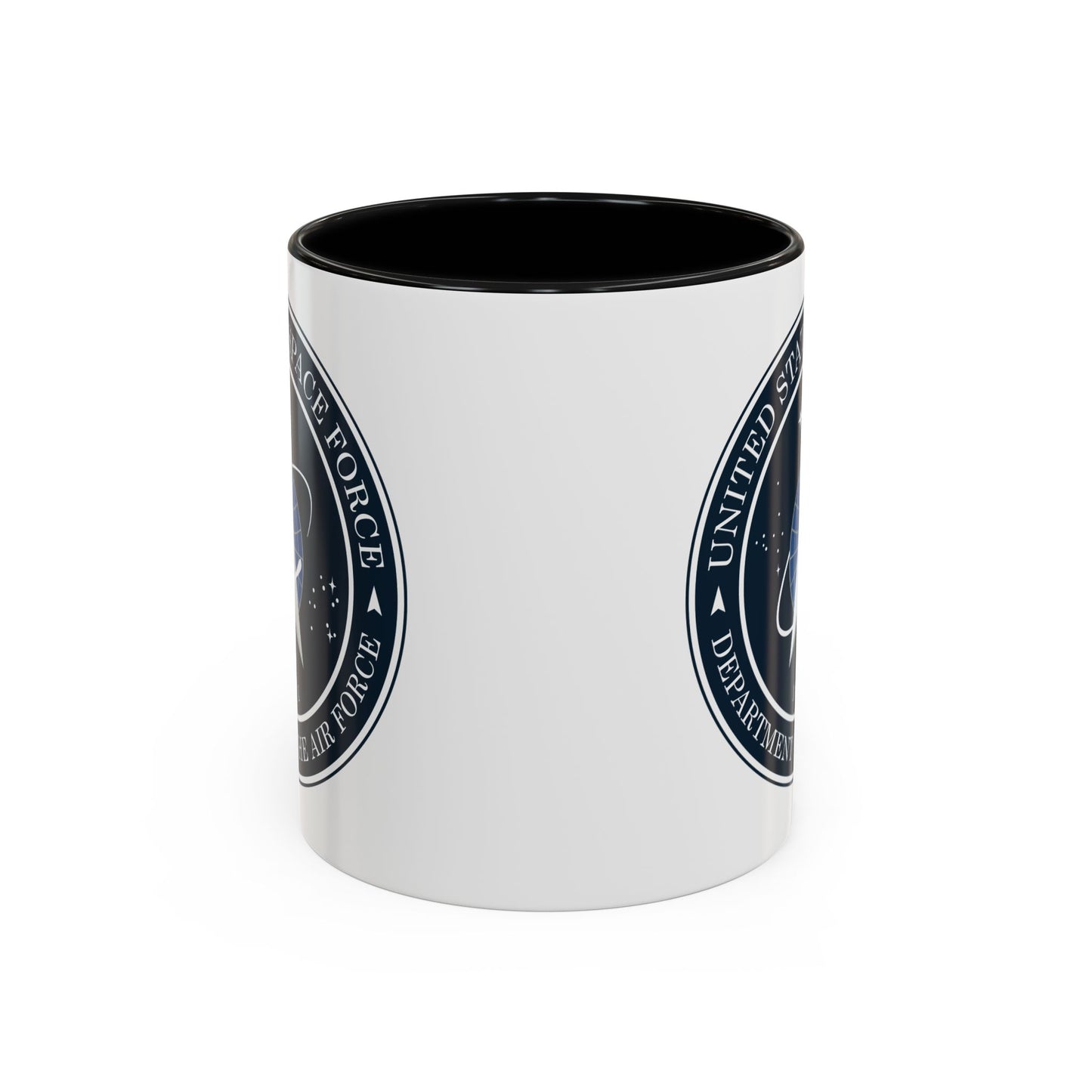 US Space Force Seal Coffee Mug - Double Sided Black Accent Ceramic 11oz - by TheGlassyLass.com