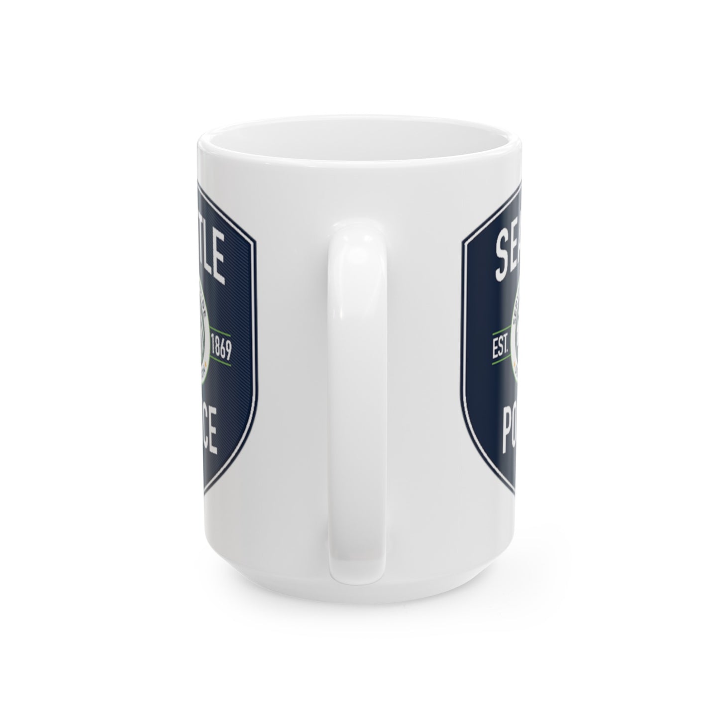 Seattle Police Coffee Mug - Double Sided White Ceramic 15oz by TheGlassyLass.com